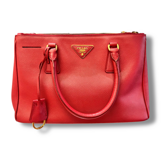 Small Prada Galleria Saffiano leather bag Red