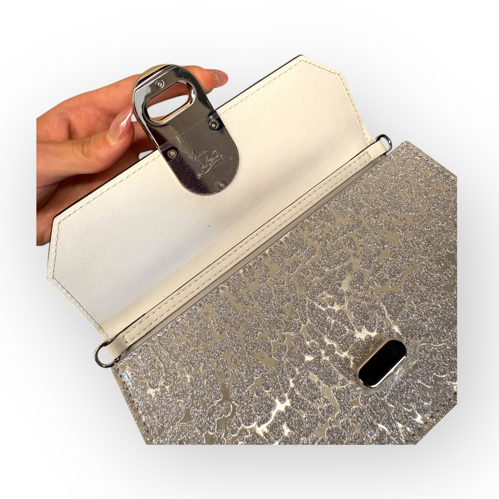 Christian Louboutin Glitter Patent Leather Top Handle Bag