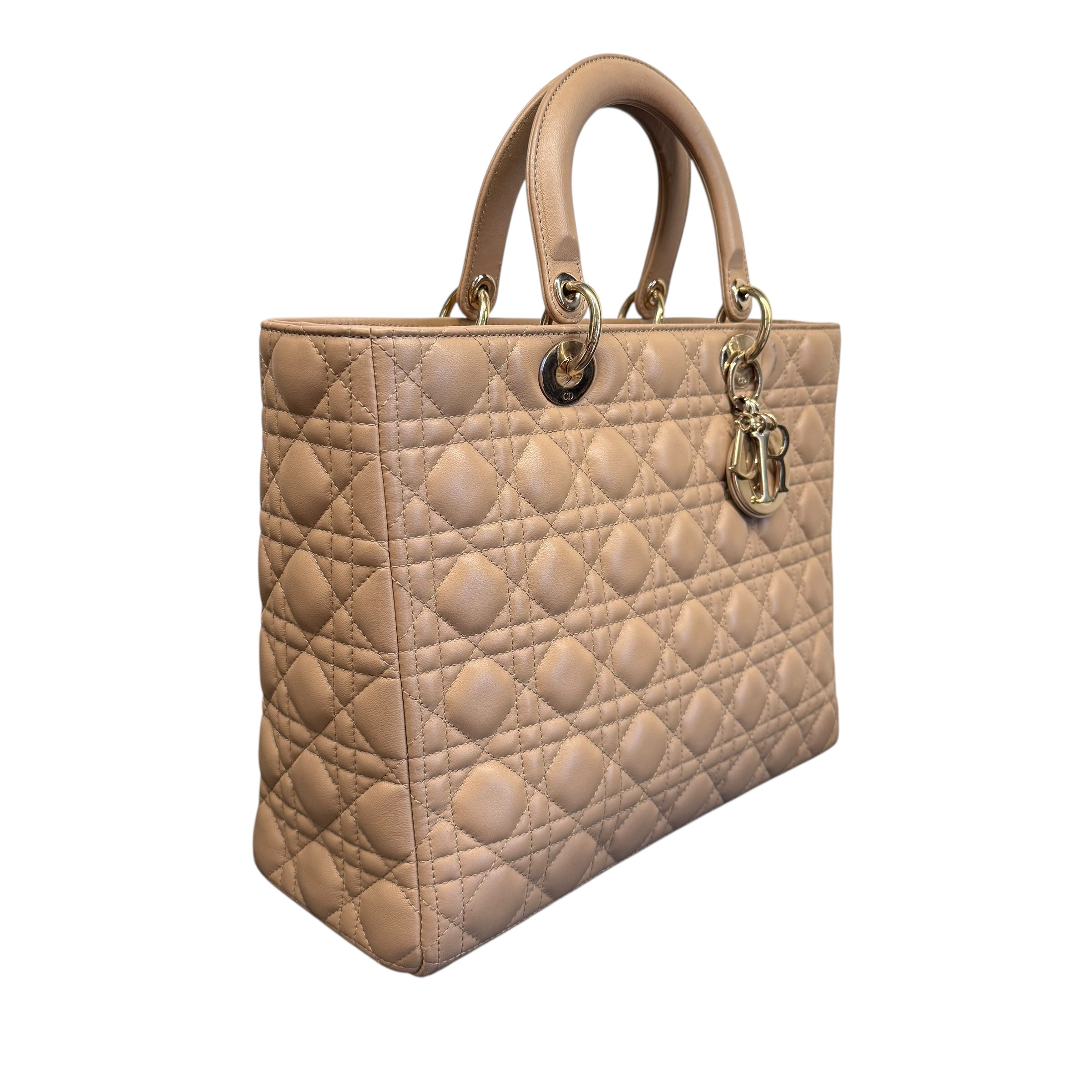 Dior Lady Dior Cannage Leather Tote Bag